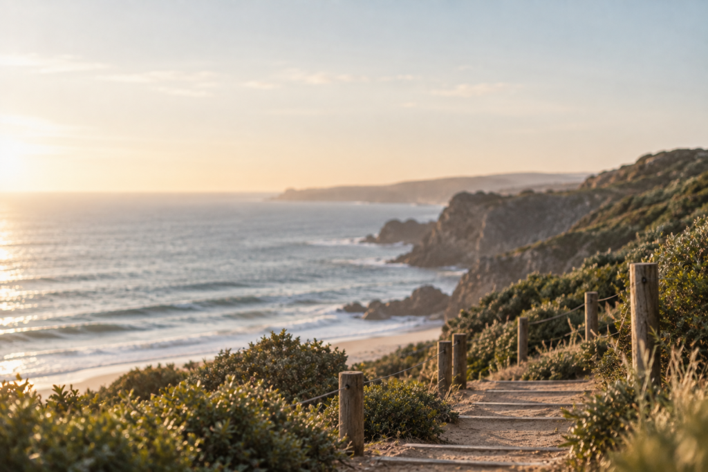 a path leading to a beach